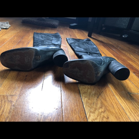 Free People Italian Leather Knee High Heeled Boots - Picture 3 of 3